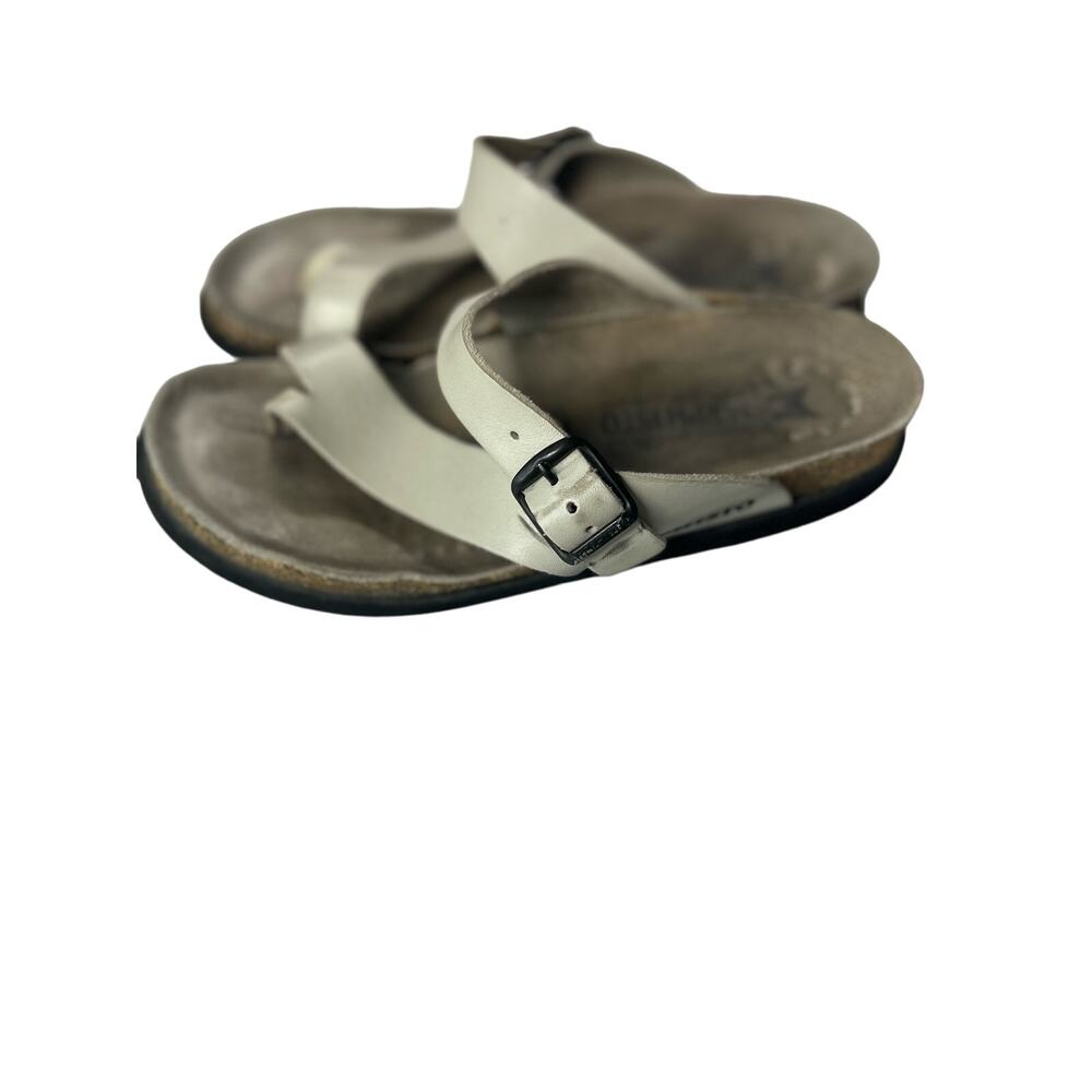 Mephisto Women’s Helen White Leather Strap Low Wedge Comfort Sandals SZ 37/6.5